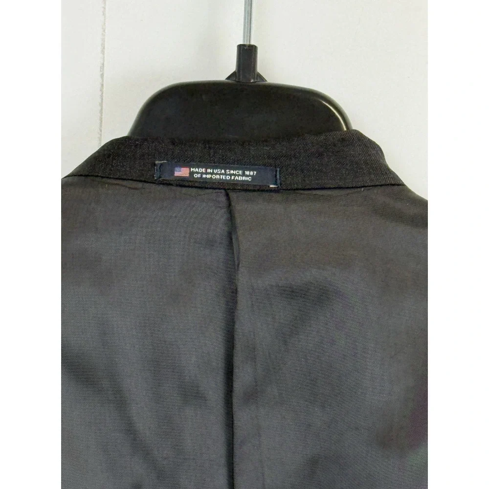 Hart Schaffner‎ Marx Sport Coat Blazer Mens 41R Dark Gray Wool Suit Jacket USA